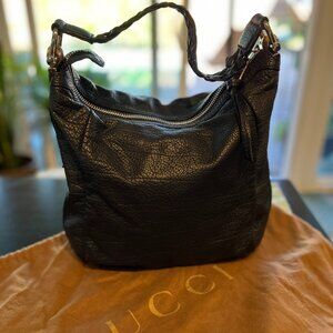 Black Leather Gucci Hobo Purse